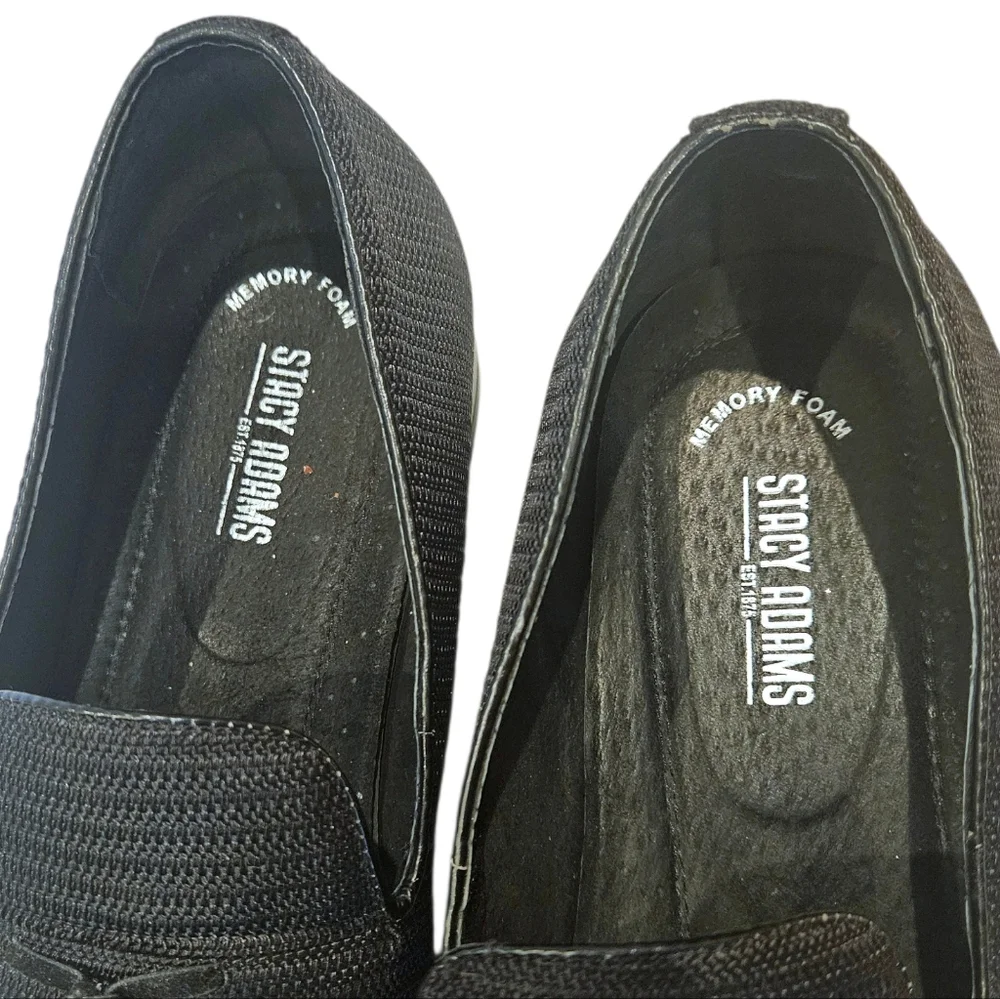 Stacy Adams Men's Tazewell Plain Toe Tassel Black Slip-on Shoes Size 13